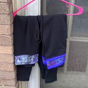 2 pairs of Ivivva Rhythmic Tights, lightly used (size 12-14)